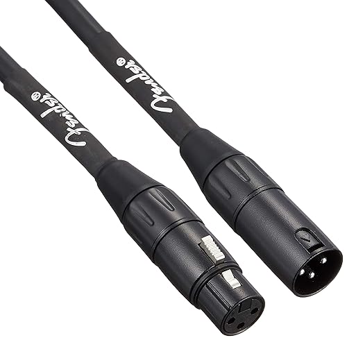 Fender Professional Series Microphone Cable, Guitar Cable, Guitar Accessories, XLR, Black, 25ft