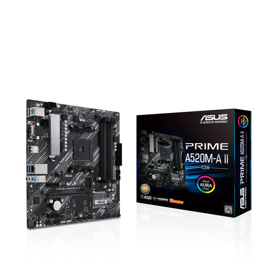ASUS Prime A520M-A II/CSM AMD AM4(3rd Gen Ryzen) microATX Commercial Motherboard(ECC Memory,M.2 Support,1Gb Ethernet, DP/HDMI 2.1/D-Sub, 4K@60HZ
