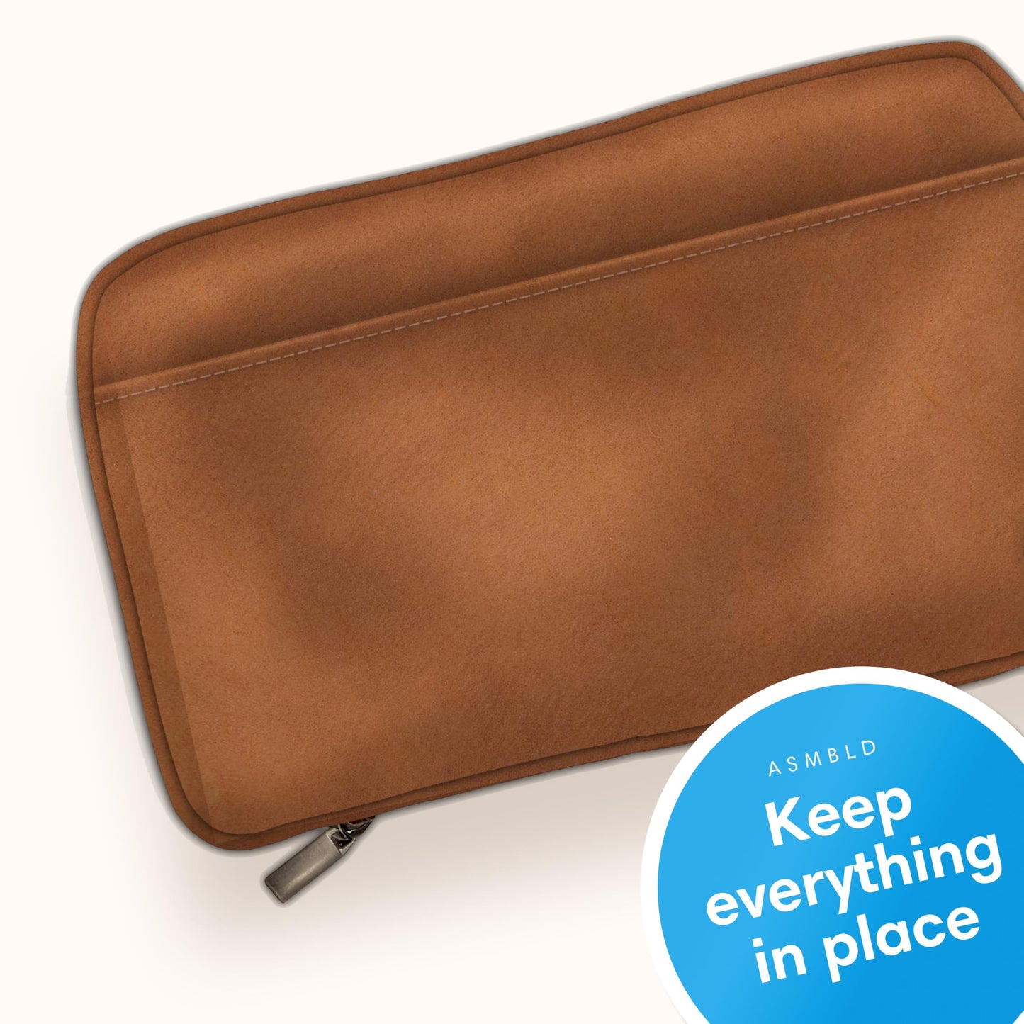Blue Sky ASMBLD Tech Organizer, 8" x 4.5" x 2", Faux Leather, Non-Dated, Zip Closure, Travel Cable Organizer for Cords, Chargers, and Accessories (Zip