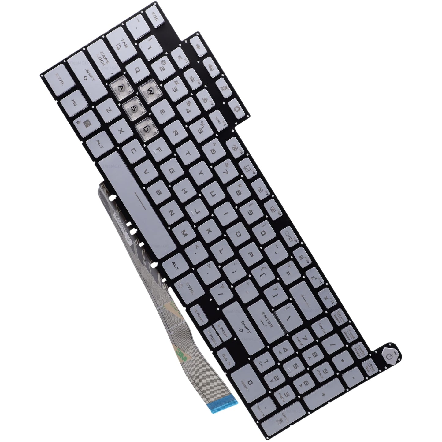 Deal4GO RGB Colorful Backlit Keyboard Replacement for ASUS FX507 FA507 FX707 FA707 TUF507 TUF707 FX577 - White Special