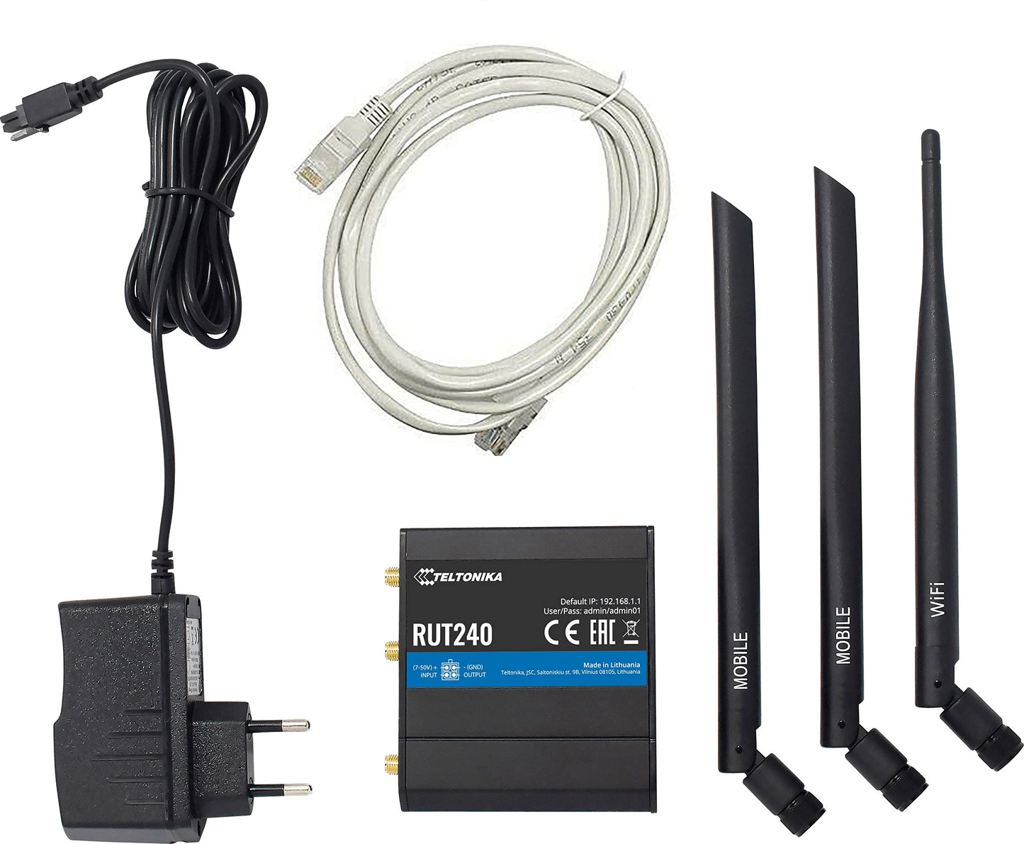 Teltonika RUT240 4G /LTE & WiFi Cellular Router with Ethernet and I/O - Verizon - RUT24002U000