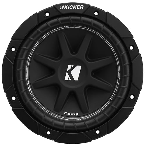 Kicker 43C84 Comp 8" Subwoofer, Single Voice Coil, 4-Ohm (Renewed)