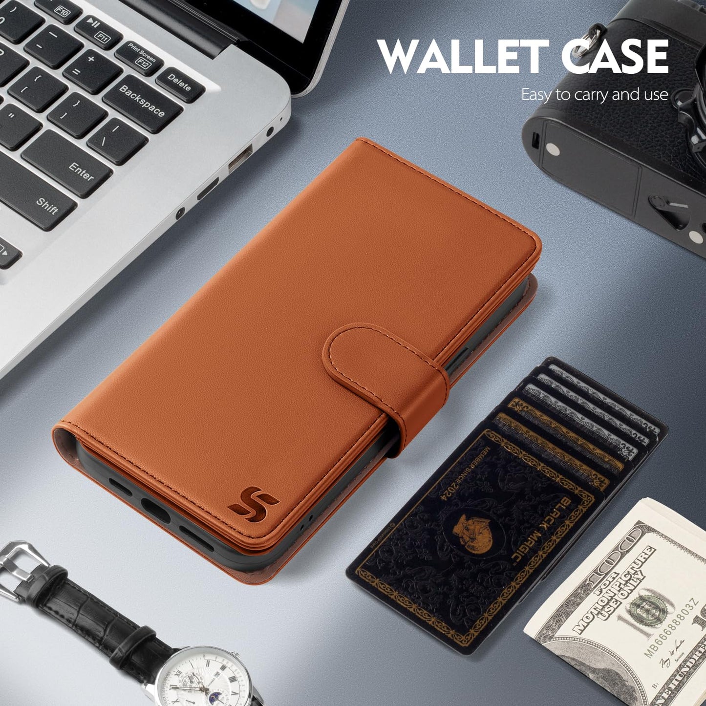 Shieldtop Compatible with Samsung Galaxy S22 Ultra 5G Wallet Case with Card Holder,Women Men RFID Blocking PU Leather Flip TPU Protective Cover Credit