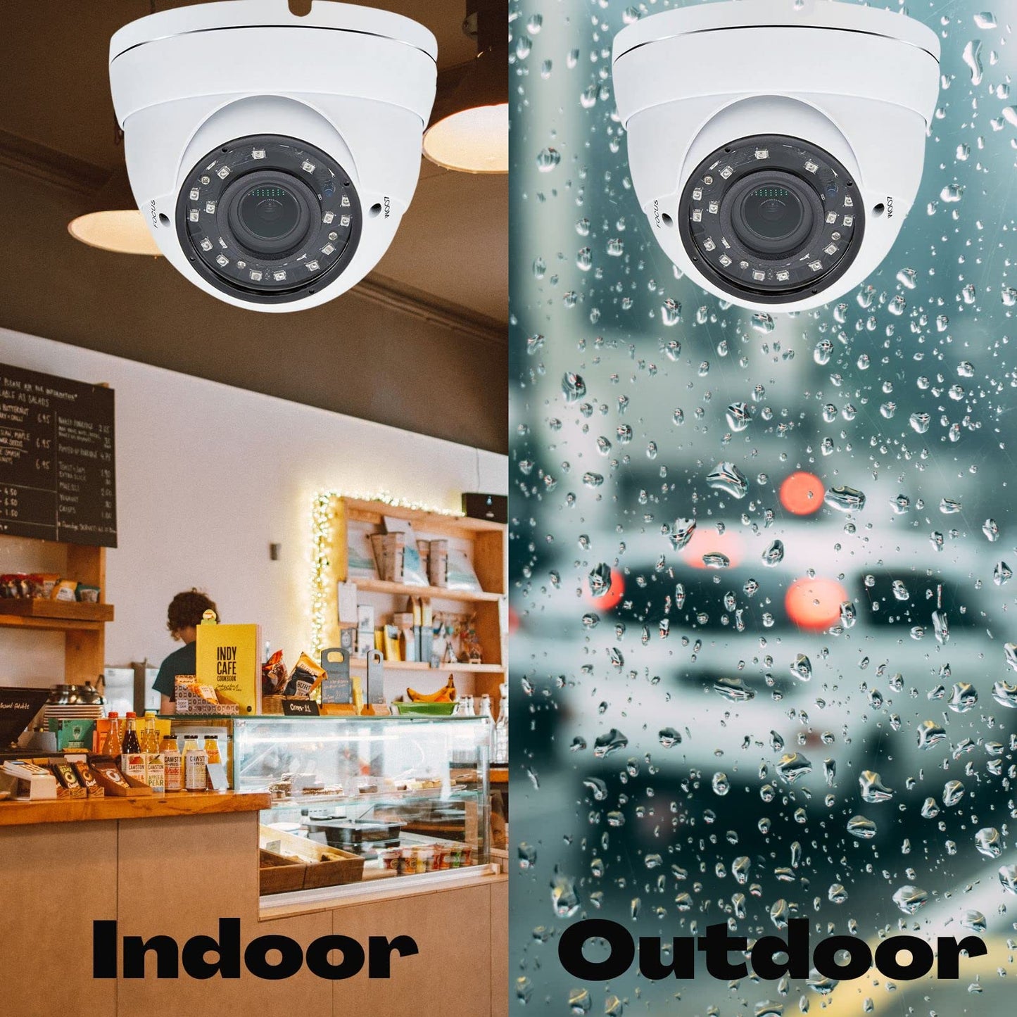 Evertech 1080P HD Outdoor Weatherproof Manual Zoom Lens Night Vision Dome Security Camera