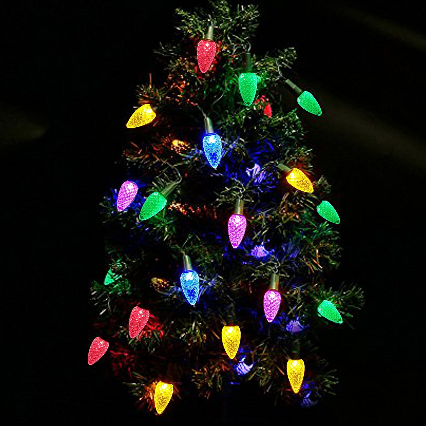 MXTCLM C3 Christmas Lights 50 LED Multicolor Strawberry 18ft Waterproof Xmas String Lights for Outdoor Indoor Garden Yard Home Party Christmas Tree