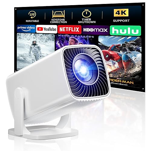 Mini Projector, Portable Proyector Full HD 1080P, Home Theater Projector with 270° Stand, Compatible with Smartphone/TV Stick/Laptop/Game Consoles/USB