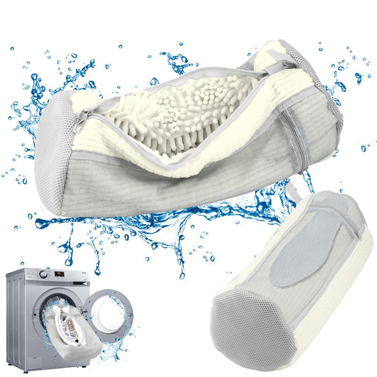 Shoe Washing Bags for Washing Machine – Durable Shoe Washing Machine Bags for All Shoe Types Sizes (Large White 2PCS）