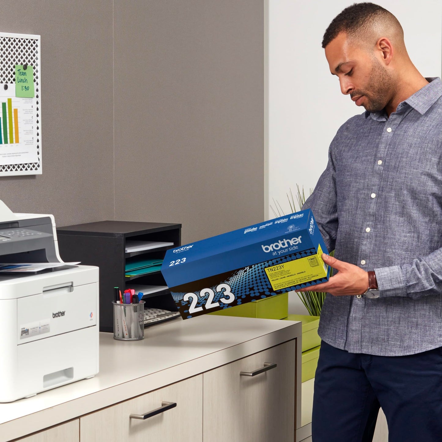 Brother Genuine TN223Y, Standard Yield Toner Cartridge, Replacement Yellow Toner, Page Yield Up to 1,300 Pages, TN223, Amazon Dash Replenishment