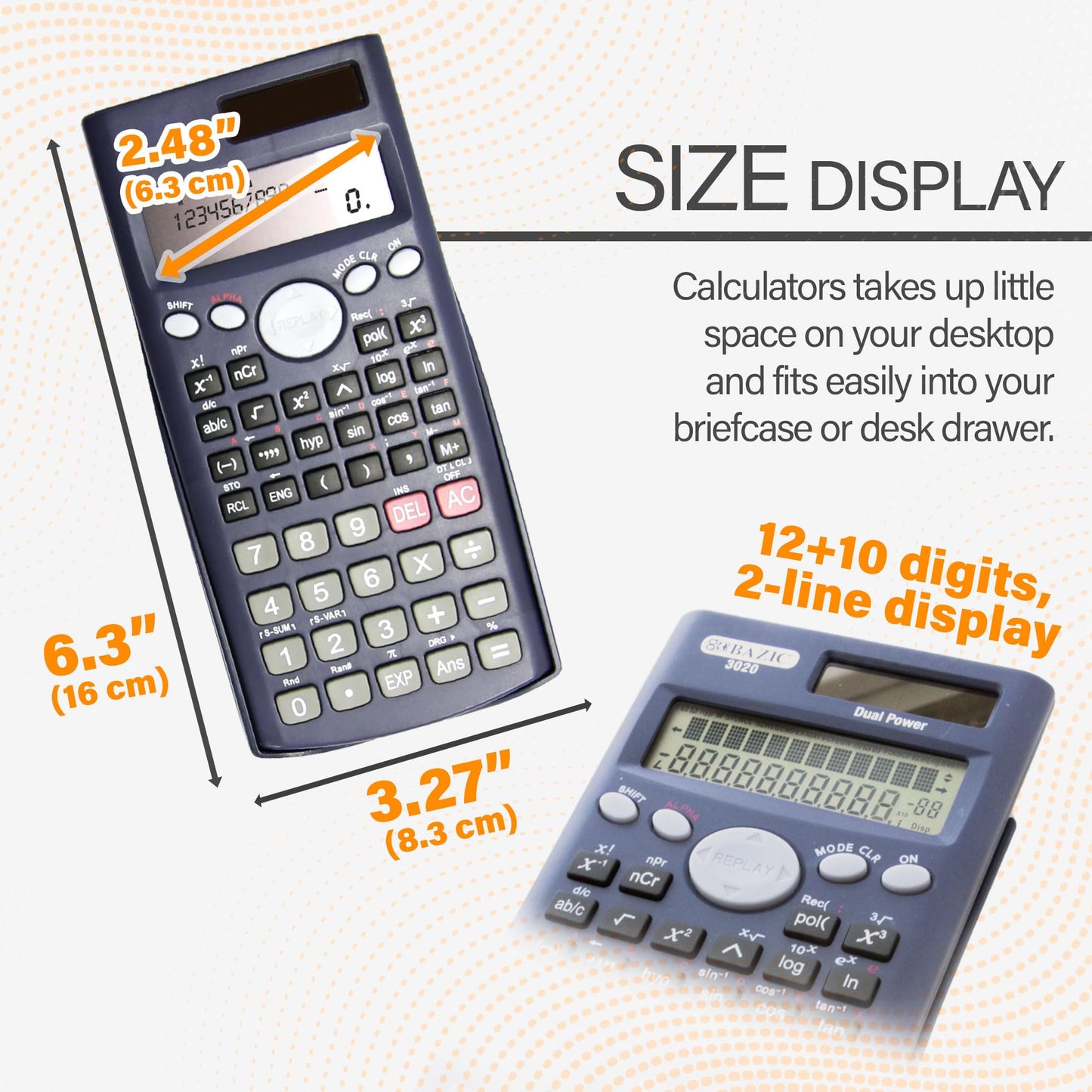 BAZIC 240 Function Scientific Calculator w/Slide-On Case