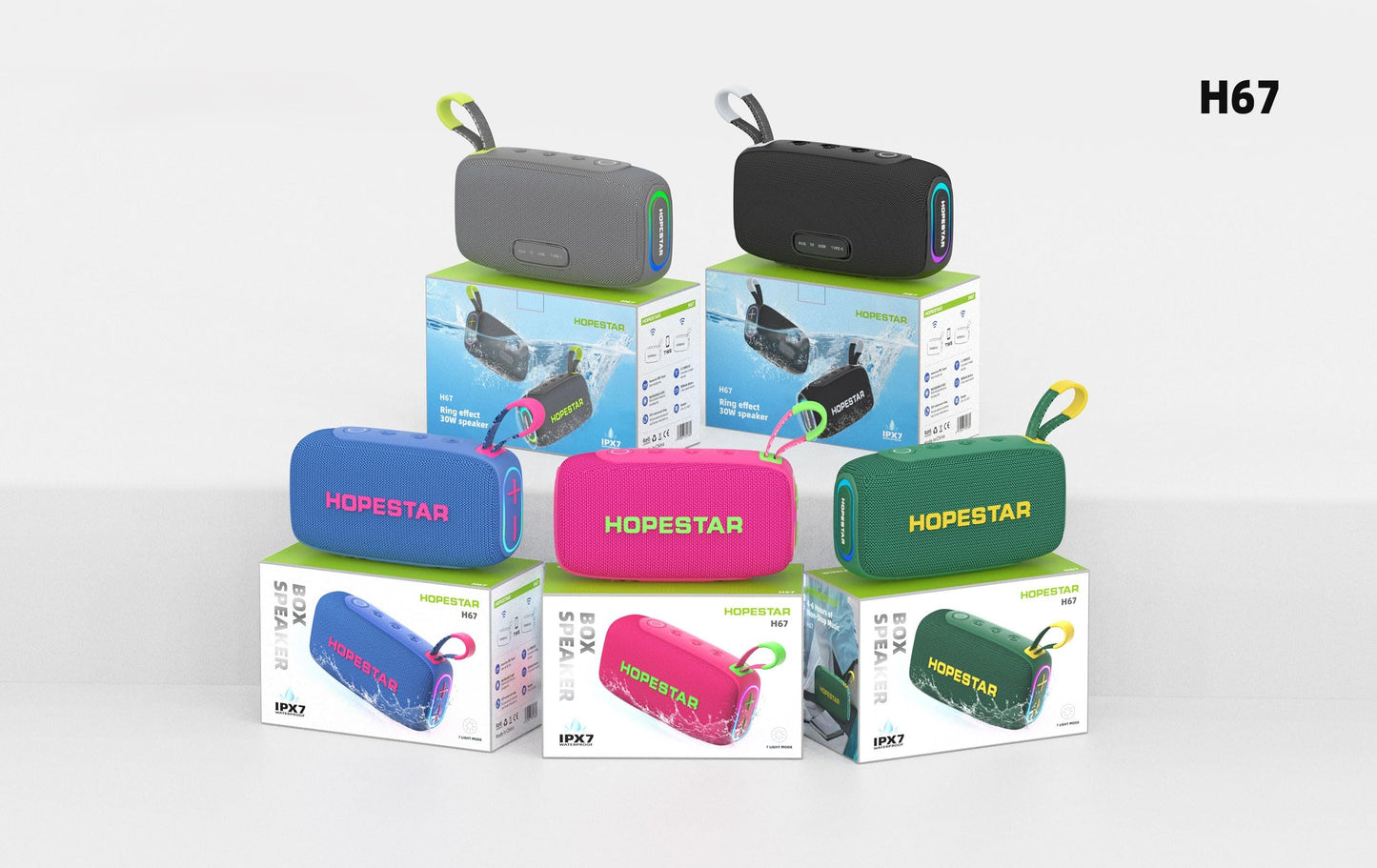 WorryFree Gadgets 30 W Wireless Portable Bluetooth Speaker, Powerful Sound and deep bass, IPX7 Waterproof, 12 Hours of Playtime Hopestar Series (Gray)