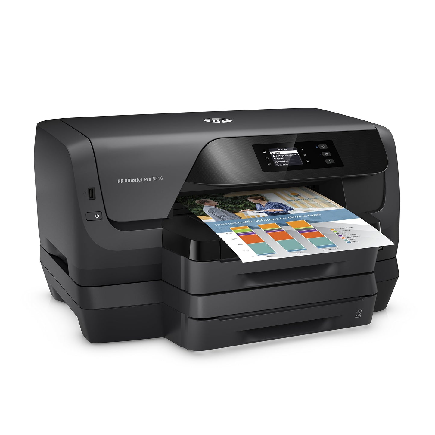 HP OfficeJet Pro 8216 Wireless Professional-Quality Color Printer with Mobile Printing, Instant Ink ready (Renewed)