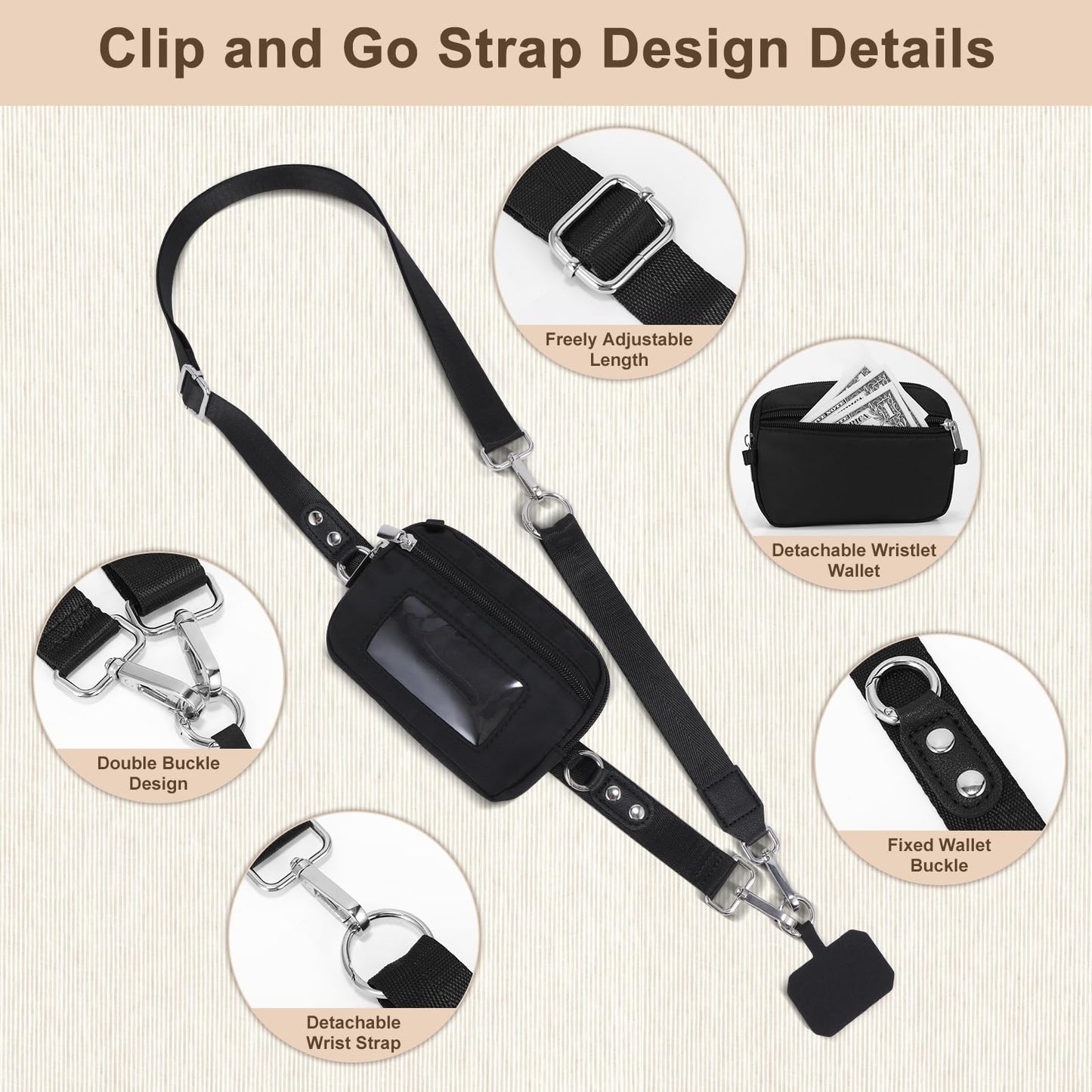 Zaardend Wrist Lanyard, Phone Wrist Strap for iPhone Case Camera, Anti Theft Strap Lanyard with 360° Rotating Hook (2-in-1)