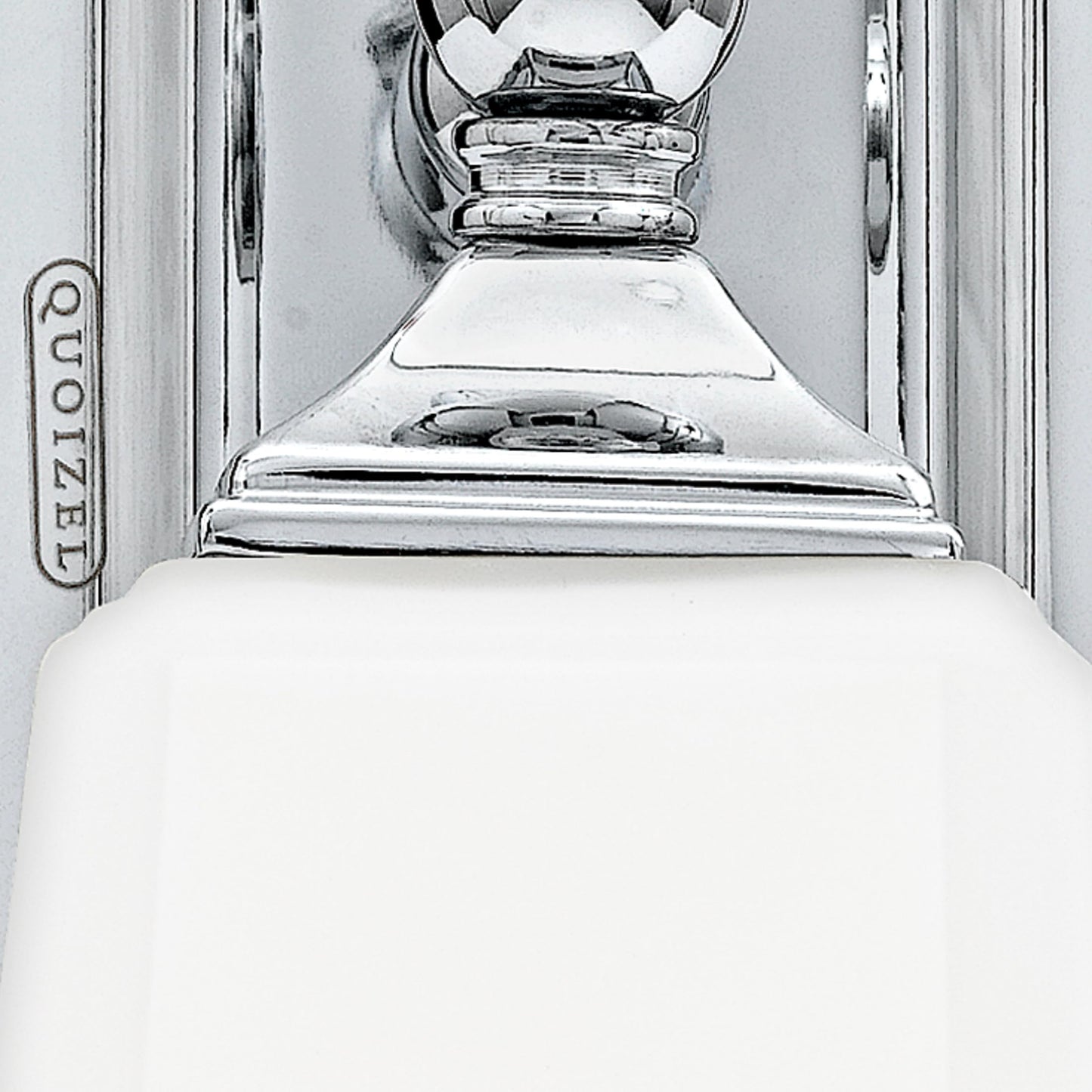 Quoizel Nicholas Vanity Lights, 15 Inch 2-Light Polished Chrome Bathroom Lighting Fixtures Over Mirror, 100W, Opal-Etched Frosted Glass, Mid-Century