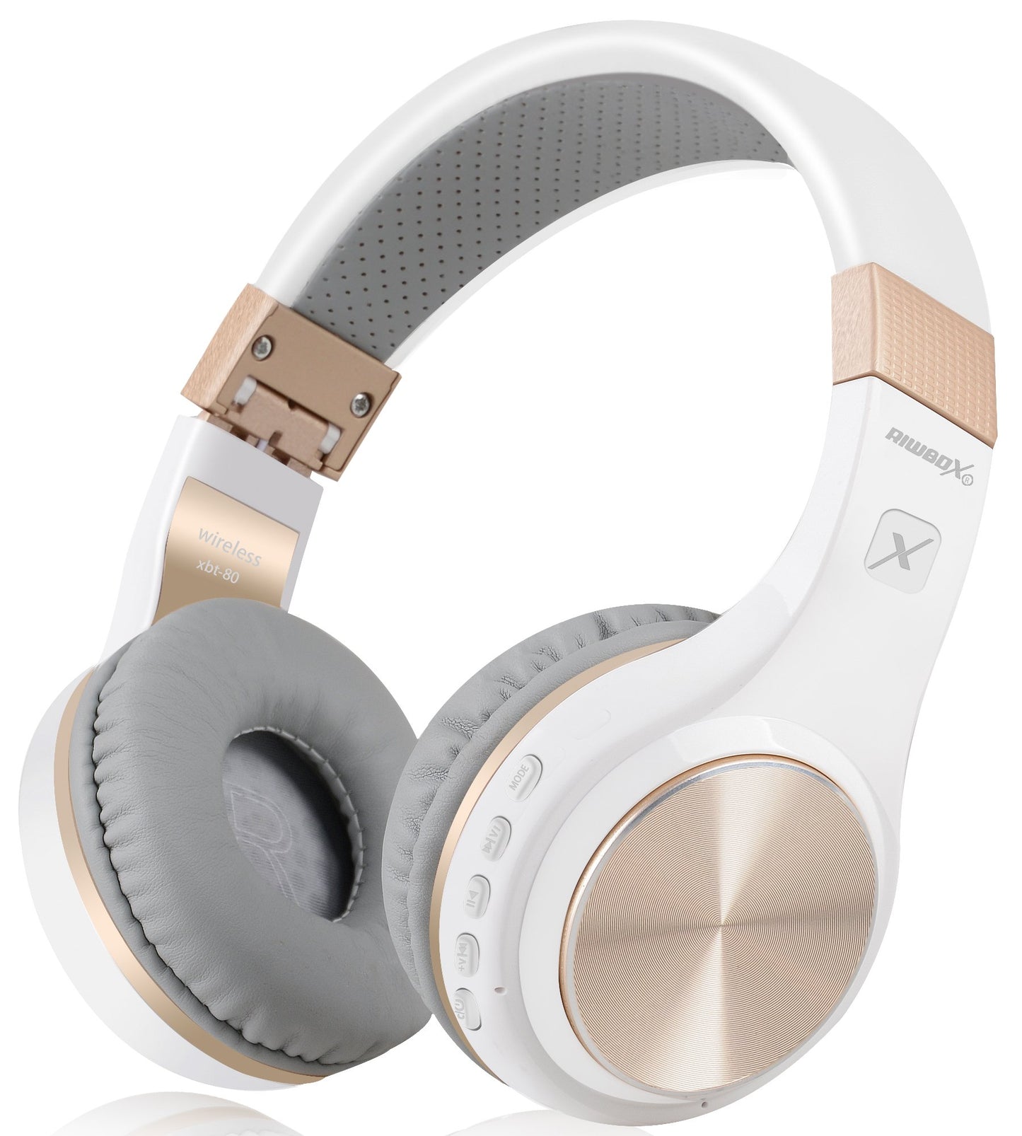 Riwbox Bluetooth Headphones, XBT-80 Folding Stereo Wireless Bluetooth Headphones Over Ear with Microphone and Volume Control, Wireless and Wired…