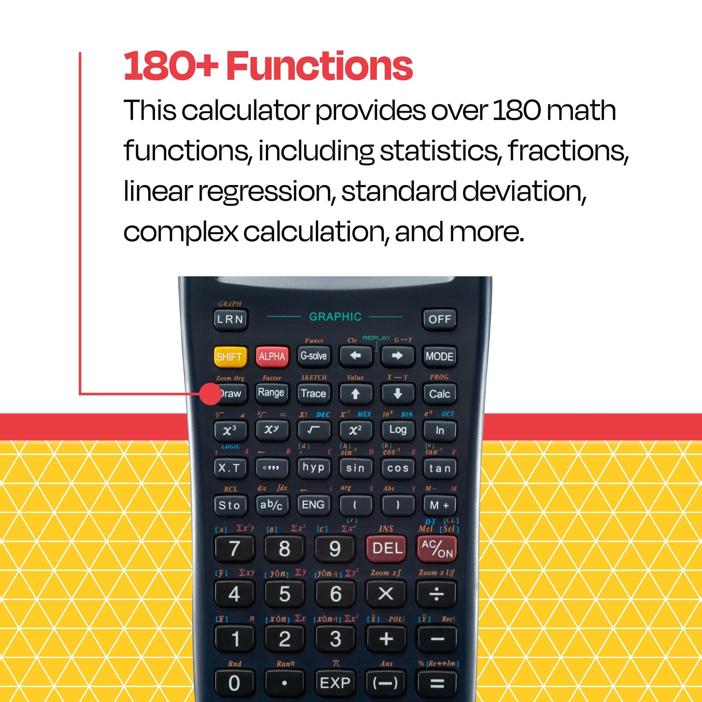 School Smart Graphic Calculator, 10 + 2 Dot Matrix , black - CS-121