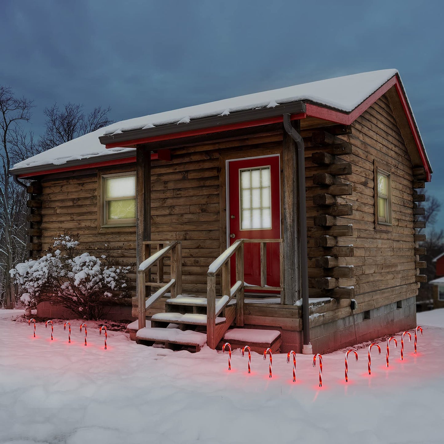 Candy Cane Christmas Lights Outdoor, 10 inch Lighted Candy Cane Yard Lights with Set of 10 Candy Canes Outdoor Walkway Christmas Lights Pathway Lawn