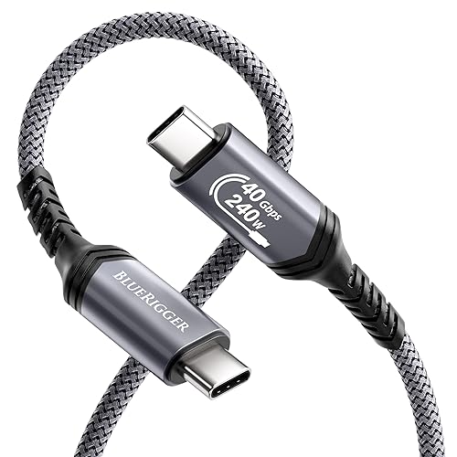 BlueRigger USB C Cable 6FT - (240W PD, USB 4.0, Type C Cable, 48V 5A Fast Charging, 40 Gbps Data Transfer, 8K 60Hz, Thunderbolt 4/3) - USB C Charger