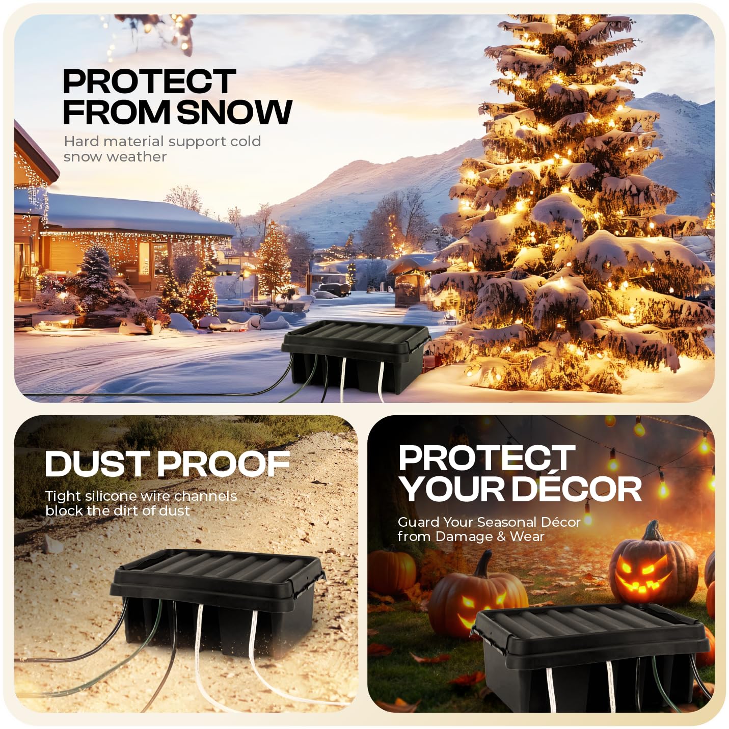 SockitBox - The Original Weatherproof Connection Box - Indoor & Outdoor Electrical Power Cord Enclosure for Timers, Extension Cables, Reels