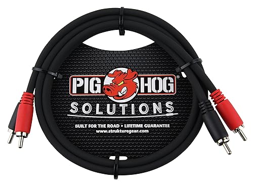 Pig Hog Dual Cable, 3 feet, RCA, Black, (PDRCA03)