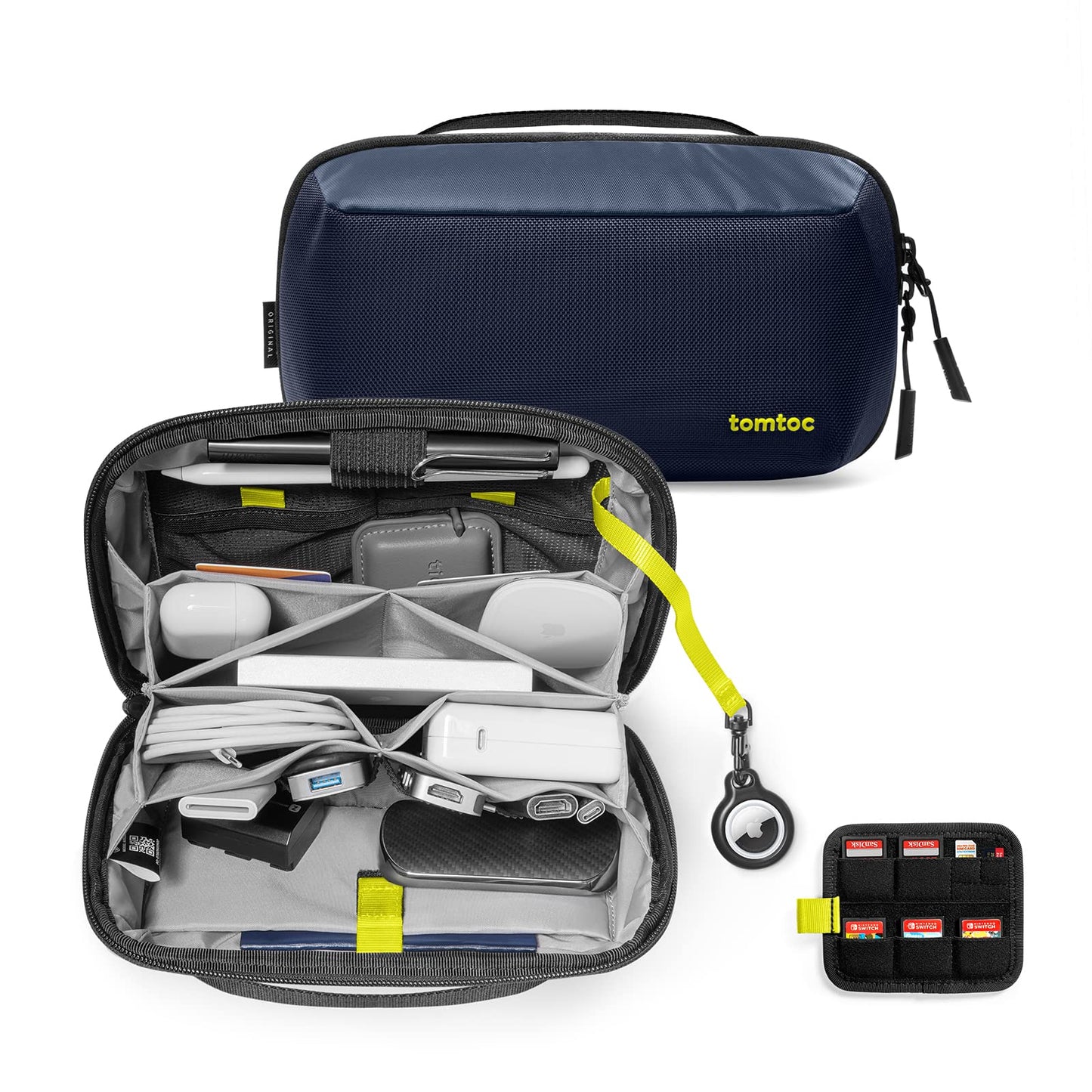 tomtoc Electronic Organizer Accessory Tech Pouch for MacBook Charger, Cables, Power Bank, Hard Drive, Cords, Water-resistant Storage Bag