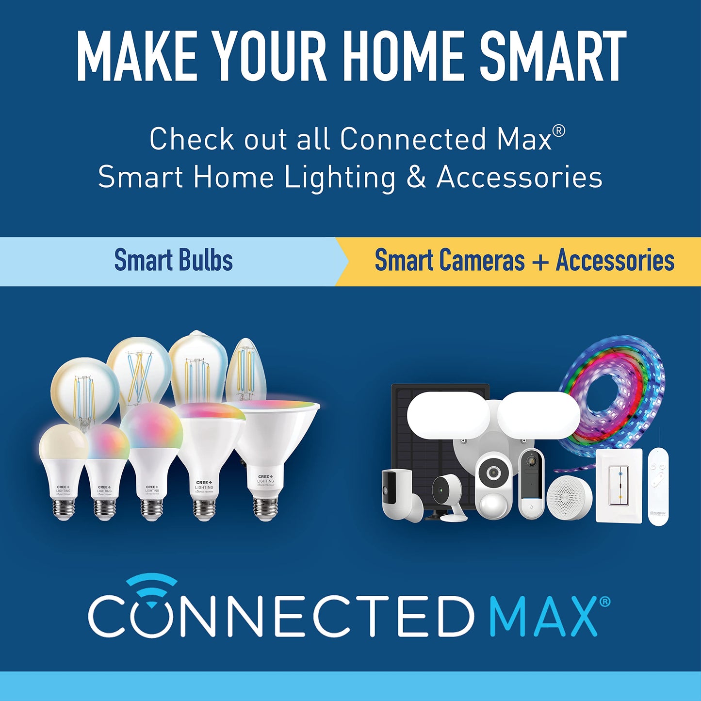 Cree Lighting Connected Max Solar Panel for Smart Outdoor Camera, Solar Panel for Connected Max Smart Outdoor Camera, 1 Panel, White, (CMACC-ODSP-BL)