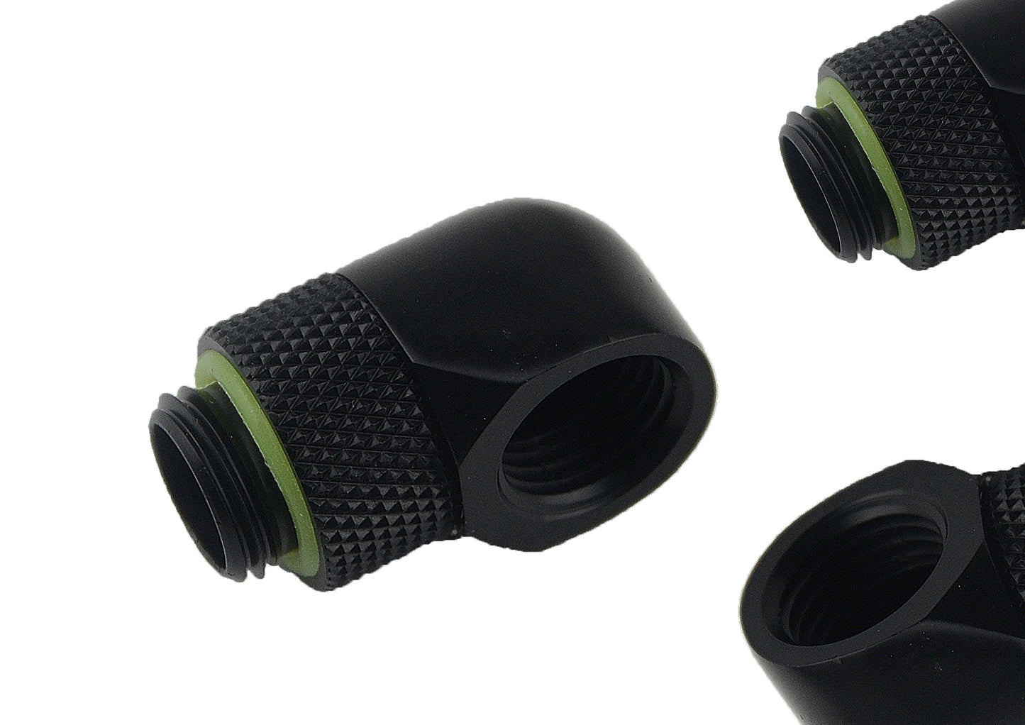 BXQINLENX Black Chrome G 1/4" Male to Female 90° Rotary Enhance Multi-Link Adapter Fitting for Computer Water Cooling System(4 PCS)