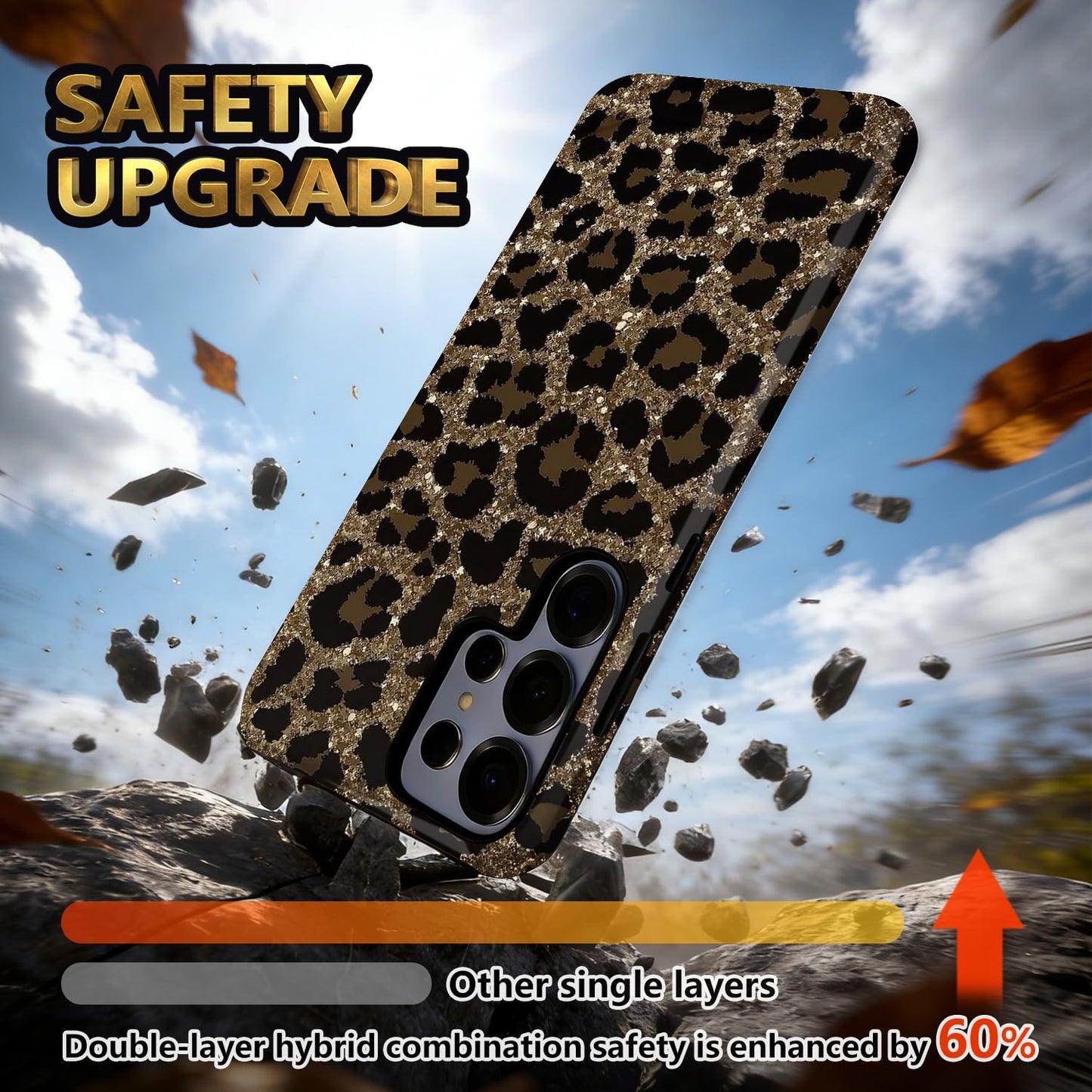ZHUXUXITT Magnetic Case for Samsung Galaxy S25/24,Cheetah Leopard Print Case [Compatible with Magsafe] Design,Dual Layer Soft TPU Hard PC Bumper Phone