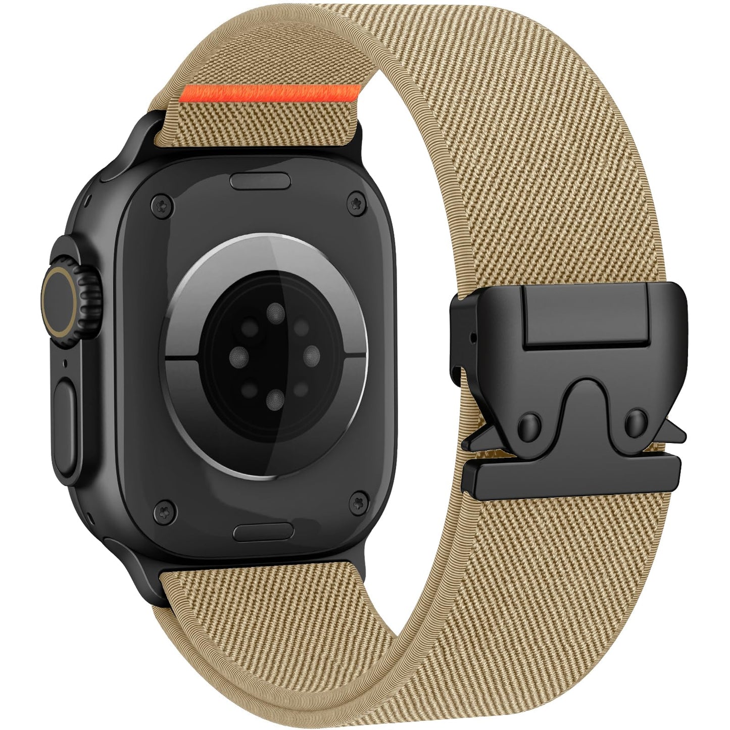 Elastic Sport Band for Apple Watch Ultra 3/2/1 Bands 49mm 46mm 45mm 44mm 42mm 41mm 40mm 38mm Men Women, Adjustable Parachute Buckle Nylon Fabric