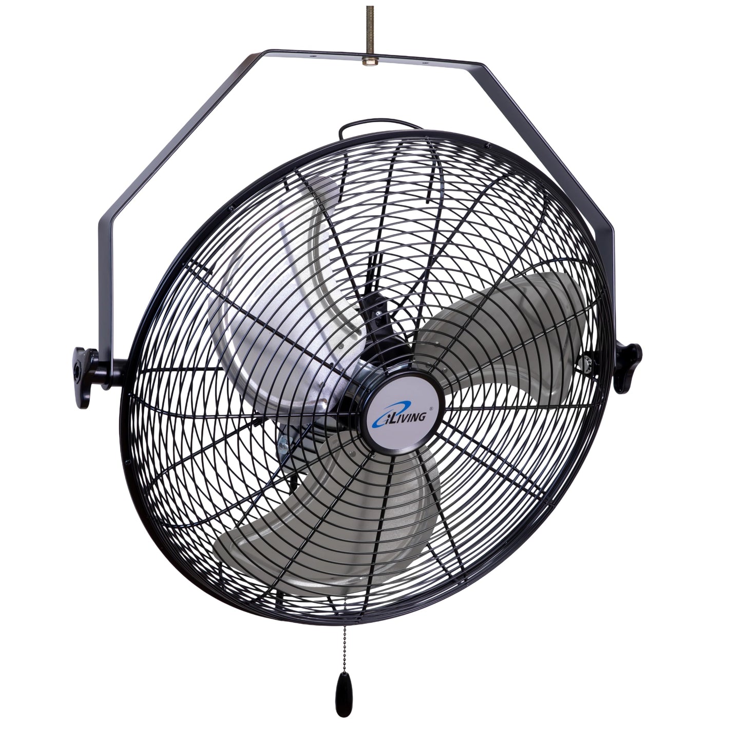 iLiving 20 Inch Wall Mount Fan, 4750 CFM High Velocity Metal Fan with 3 Speeds, Sealed Motor & 360° Tilt, Heavy Duty Wall/Ceiling Mount Fan