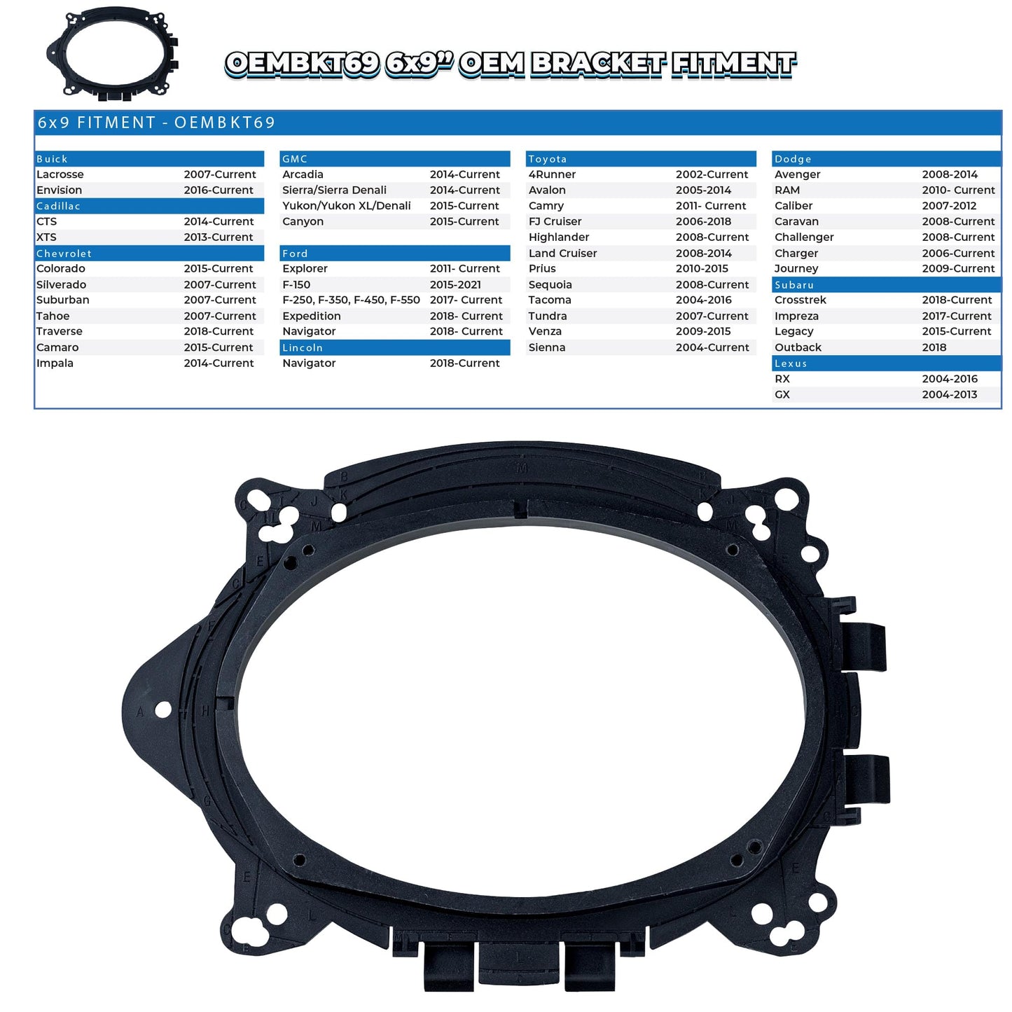 Memphis OEMBKT69 Vehicle Specific 6X9 Speaker Adaptors
