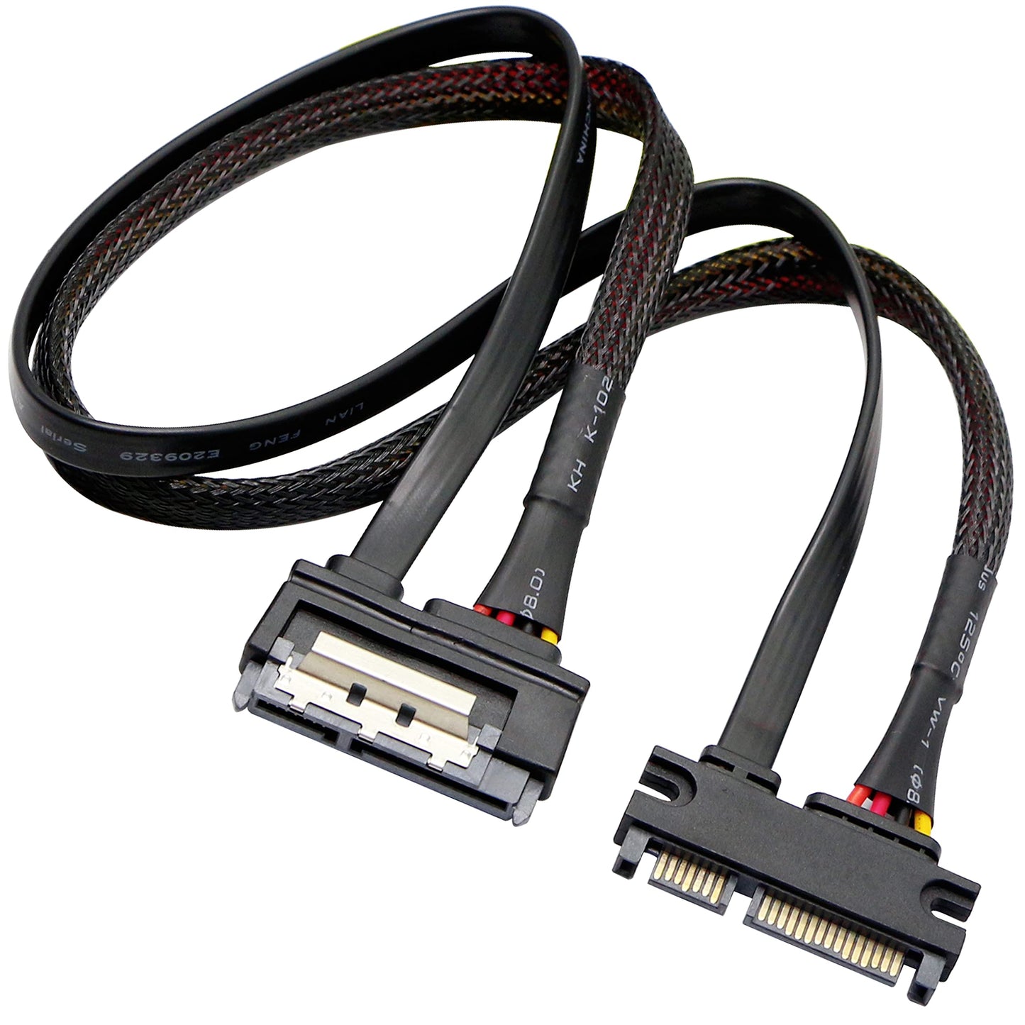 GELRHONR 22Pin SATA Power Extension Cable,22 Pin?7+15? Sata Male to Female Data and Power Combo Extension Cable with Locking Latch,for HDD,SSD,Optical