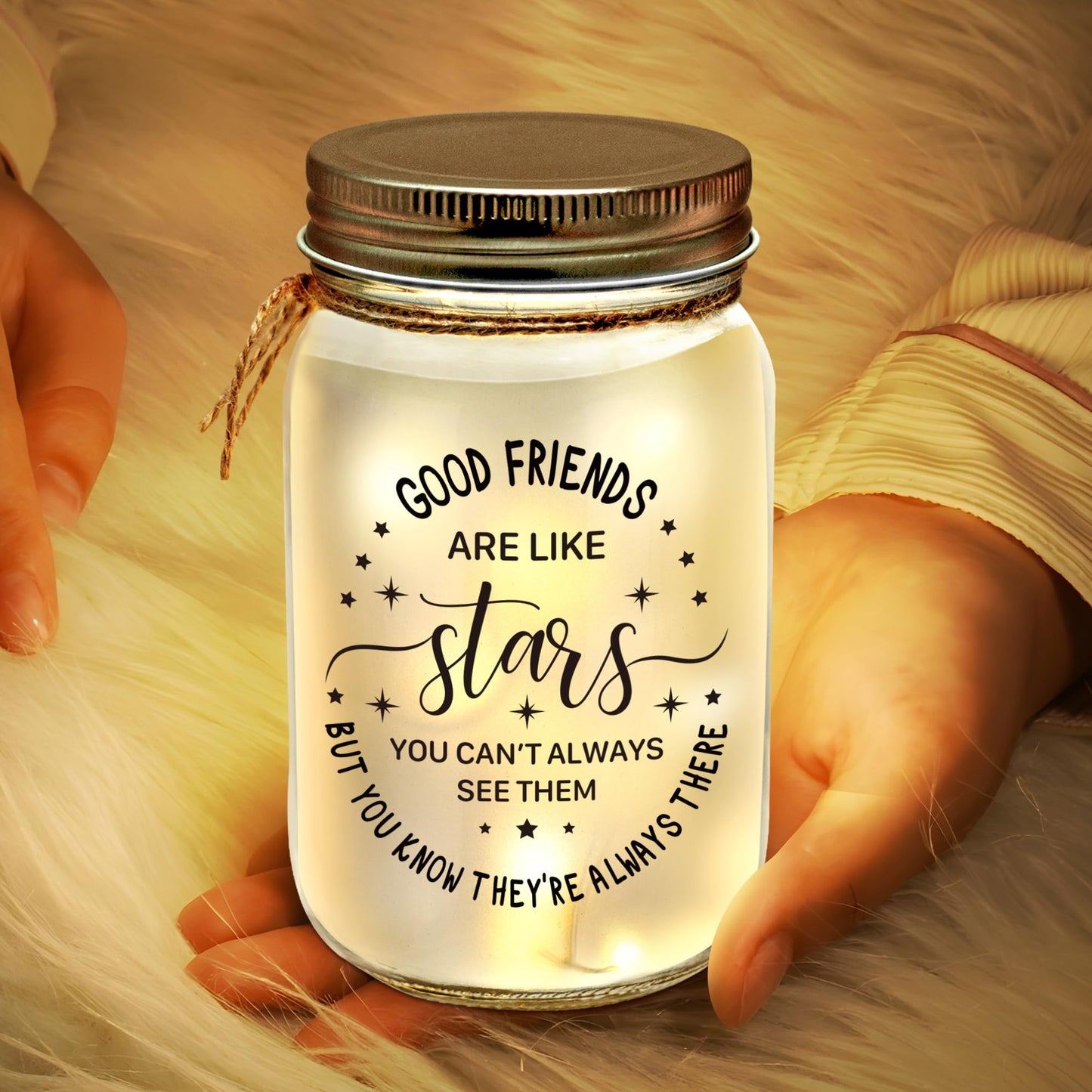 KERAOO Mason Jar Night Light for Friends, Mothers Day Gifts for Women, Home Decoration Lights, Birthday Christmas Mothers Day Gifts for Bestie