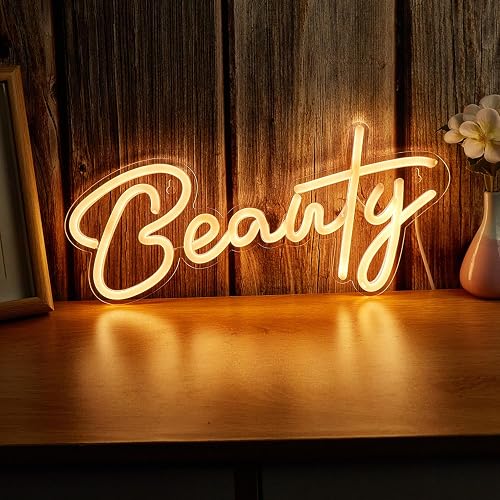 Chi-buy Beauty LED Neon Sign Letter Neon Lights for Bedroom USB Powered Wall Mounted Neon Signs For Room 3D Wall Art Wedding Party Living Room