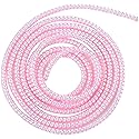 Cable Protector Animal Proof Wire Repair, Pink Cord Protector for Pets Headphone Saver Spiral Cable Wrap Strain Relief, Cord Sleeve for Phone Cable