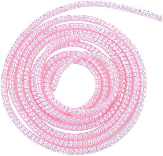 Cable Protector Animal Proof Wire Repair, Pink Cord Protector for Pets Headphone Saver Spiral Cable Wrap Strain Relief, Cord Sleeve for Phone Cable