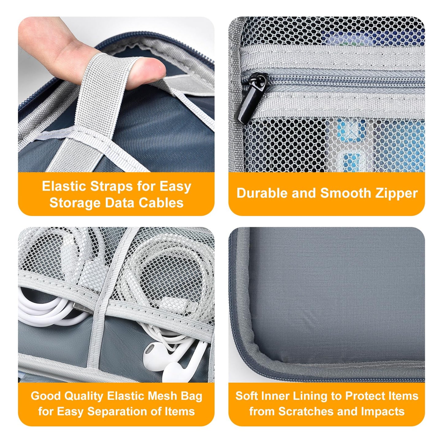 miloocul Portable Charger Organizer Travel Case Shockproof Power Bank case for Anker/Jackery/RAV/20000/30000mAh Power Bank Leather Electronic Case for
