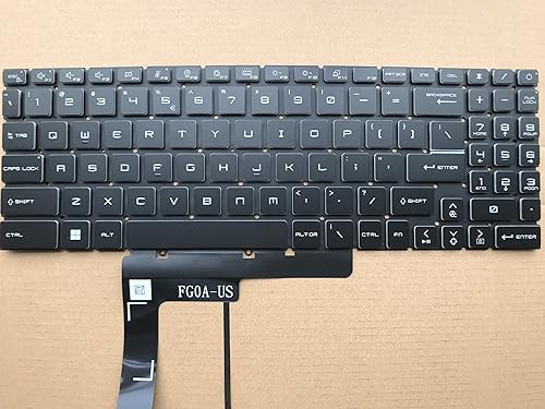 Original New for MSI Crosshair 15 A11UCK A11UCK-413 Gaming Laptop Single Zone RGB Backlit Keyboard with Anti-Ghost Key (99 Key)