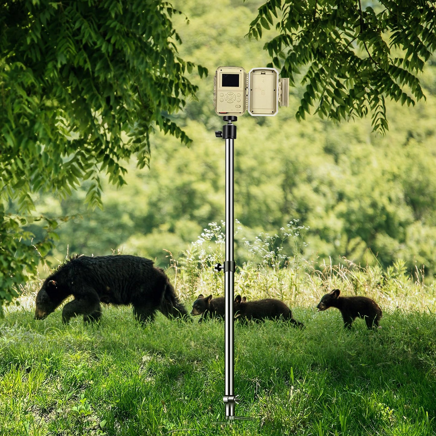5 Pack Game & Trail Camera Mount, Thickened Collapsible Multifunctional Stainless Steel Bracket, 360° Adjustable Universal Screw Connection 1/4''-20