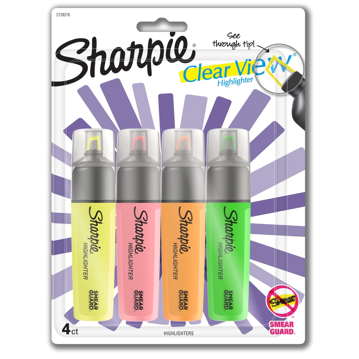 Sharpie Clear View Highlighters, Chisel Tip Highlighter Marker Set, Back to School and Office Supplies, Studying Essentials, Teacher Must Haves