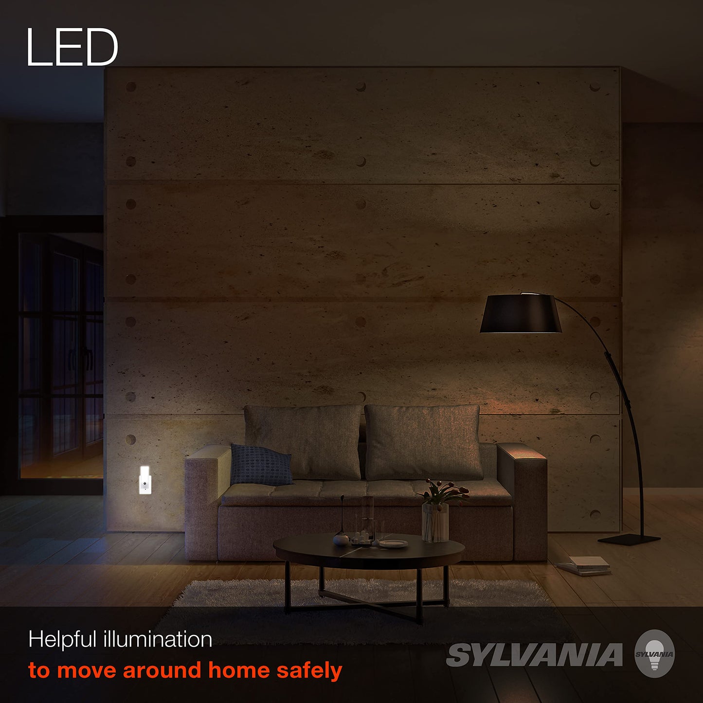 SYLVANIA Automatic Traditional Style Night Light, 10 Lumens, Warm White, 3000K, Plug-In - 1 Pack (64990)