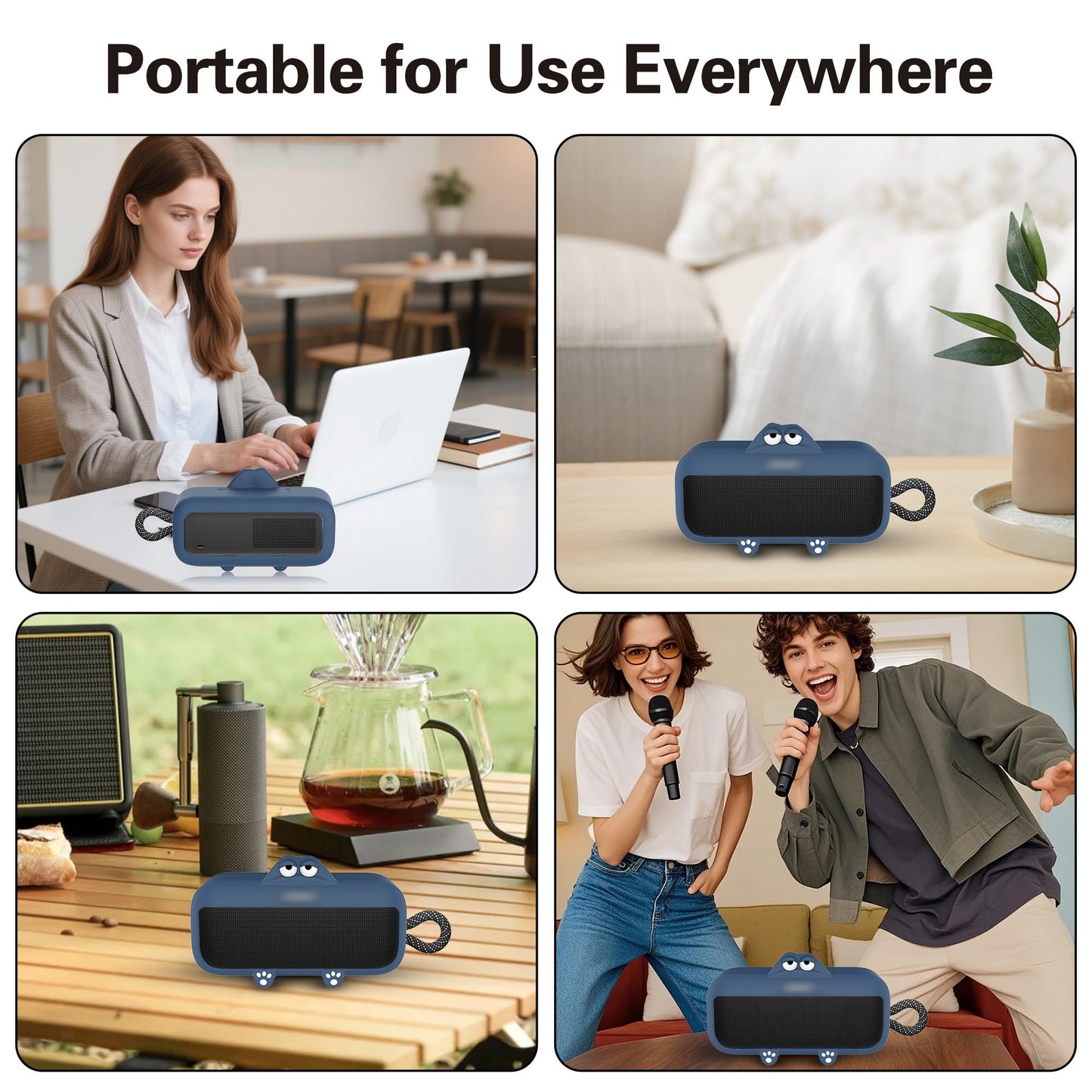 Silicone Case for Bose SoundLink Plus Portable Bluetooth Speaker,Soft Cute Cartoon Protective Case Against Scratch and Drop, Only Compatible with Bose