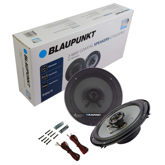BLAUPUNKT GTX620PRO 6.5" Car Speakers - 300W, 2-Way Coaxial Speakers, 4 Ohm, Full Range 90Hz - 18kHz (2pc)
