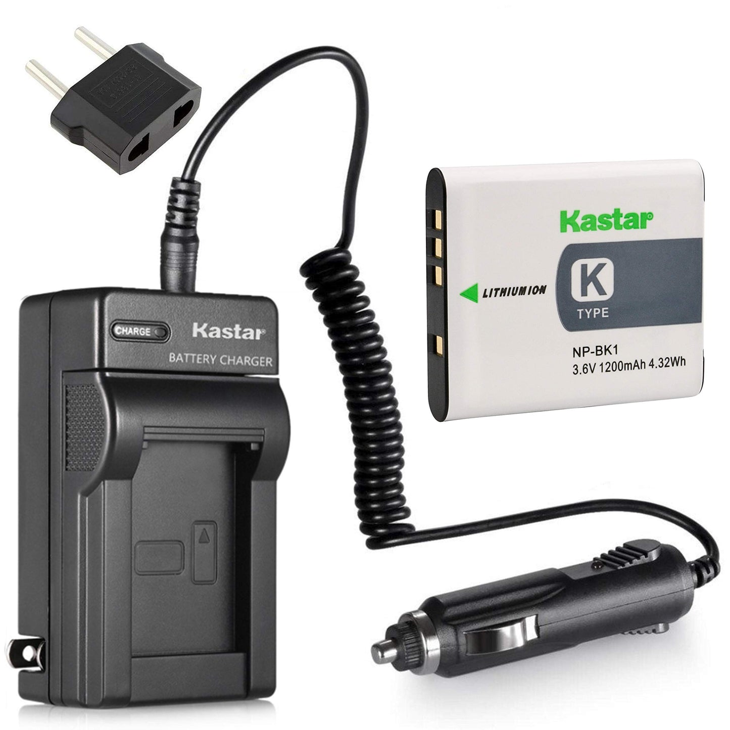 Kastar Battery (1-Pack) and Charger Kit for Sony NP-BK1, BC-CSK work with Sony Bloggie MHS-CM5, MHS-PM5, Cyber-shot DSC-S750, DSC-S780, DSC-S950