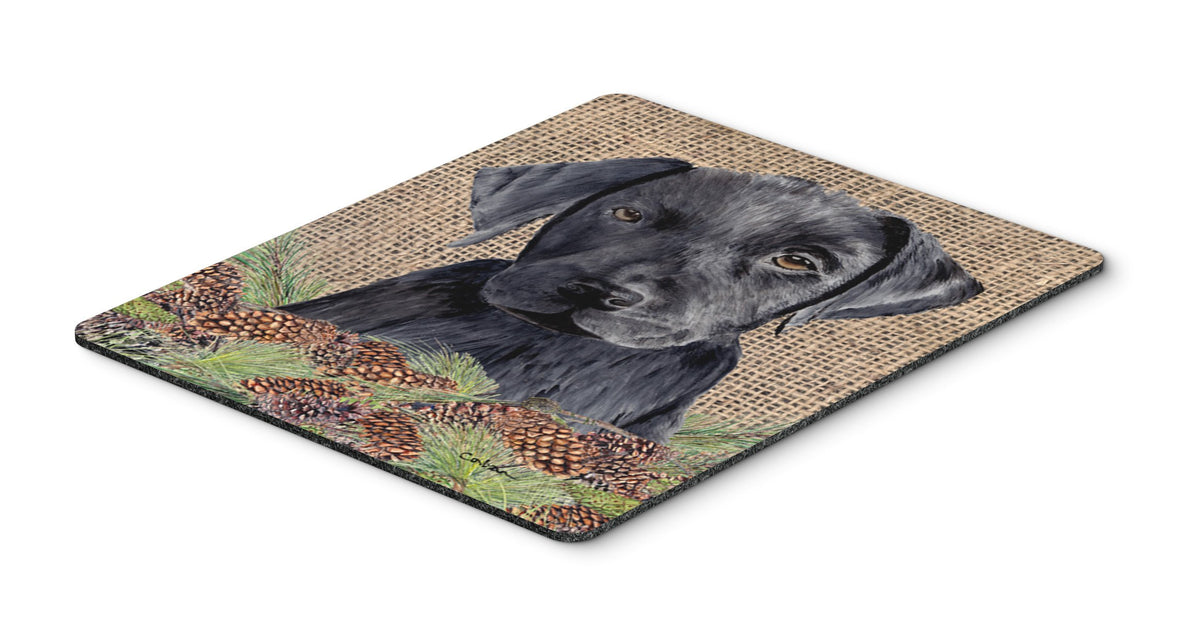 Caroline's Treasures SC9045MP Labrador Faux Burlap and Pine Cones Mouse Pad, Hot Pad or Trivet for Home Office Gaming Working Computers Laptop Mouse