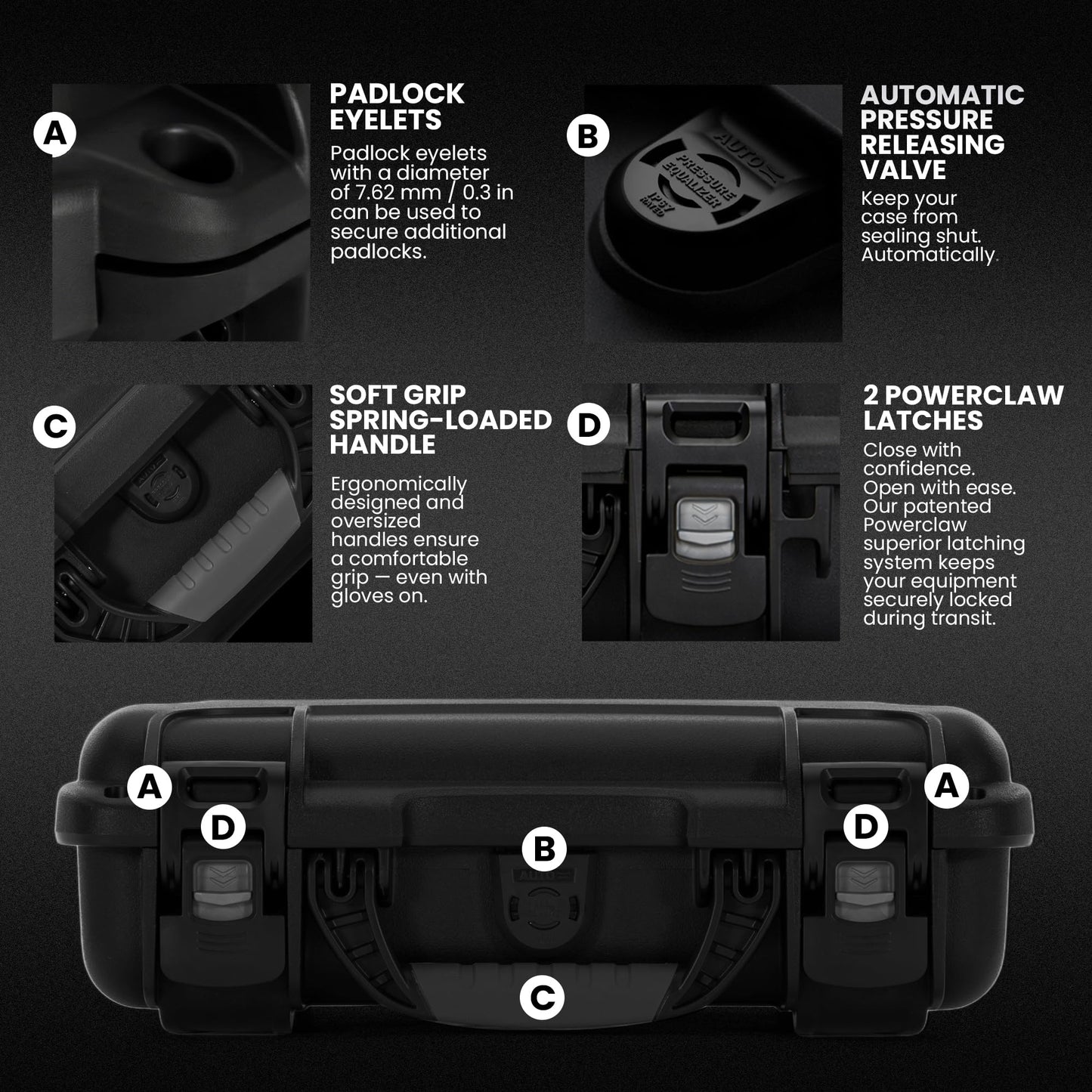 NANUK 909 Travel Hard Case with Customizable Cubed Foam - Waterproof Camera Case, 12.6” x 9” x 4.4”, Lightweight, Lockable, Dustproof