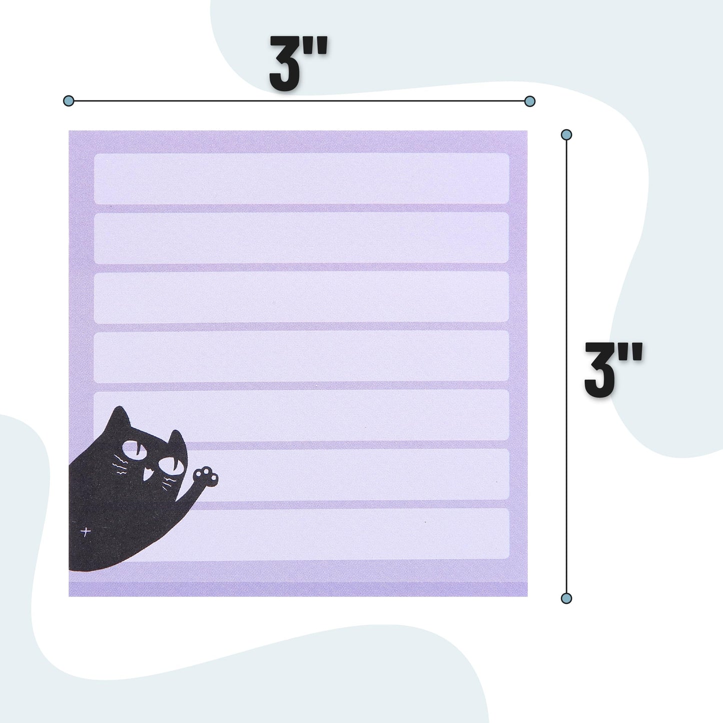 Mr. Pen- Black Cat Sticky Notes Set, 3" x 3", 18 Pads, 1440 Sheets
