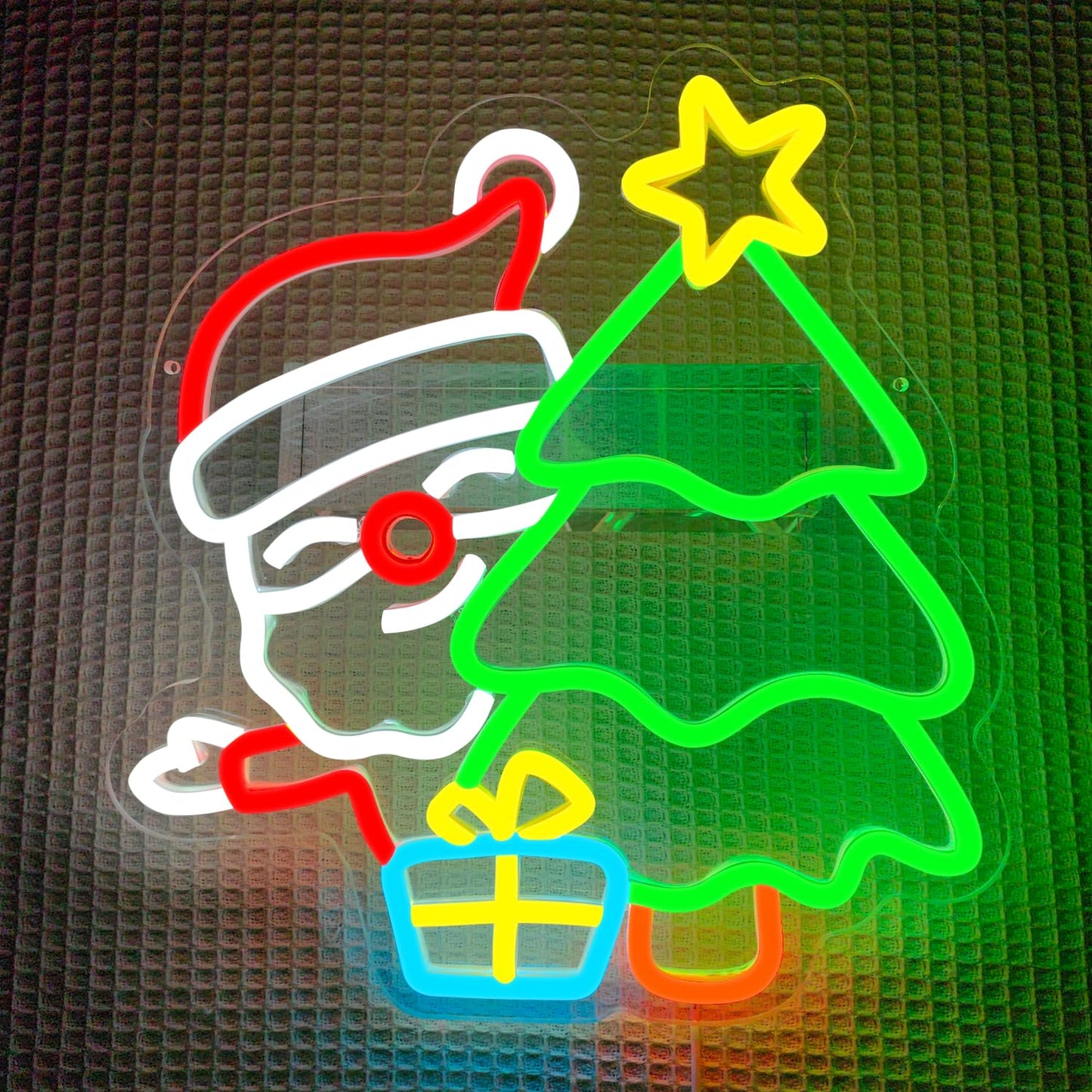 Santa Neon Sign Christmas Dimmable Christmas tree neon sign christmas Led Sign for window Light Up Sign for Home Party Bedroom Dining Room Living Room