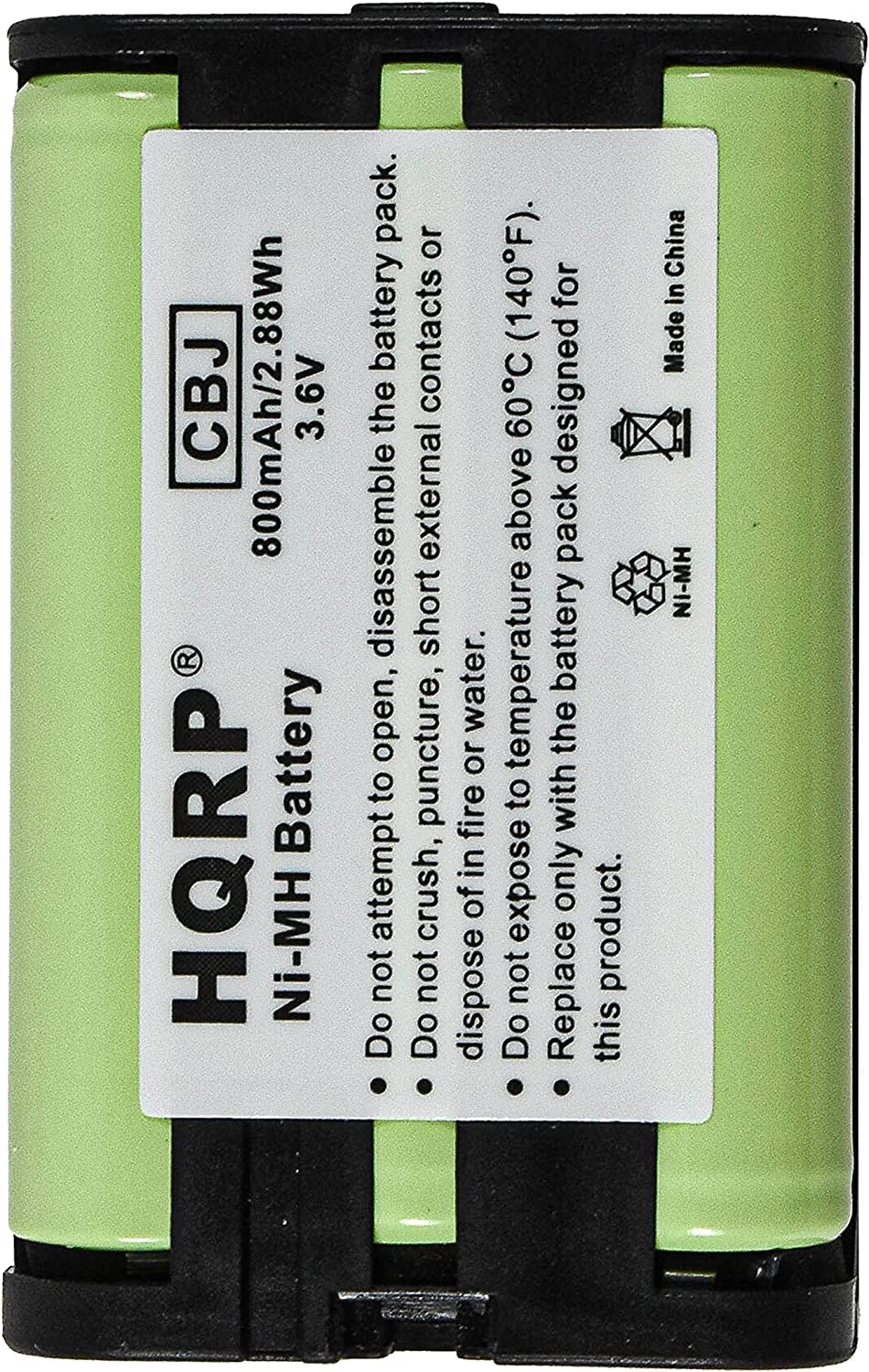 HQRP 2-Pack Phone Battery Compatible with Panasonic KX-TG6054B, KX-TG6071, KX-TG6071M, KX-TG6072, KX-TG6072B, KX-TG6072C Cordless Telephone