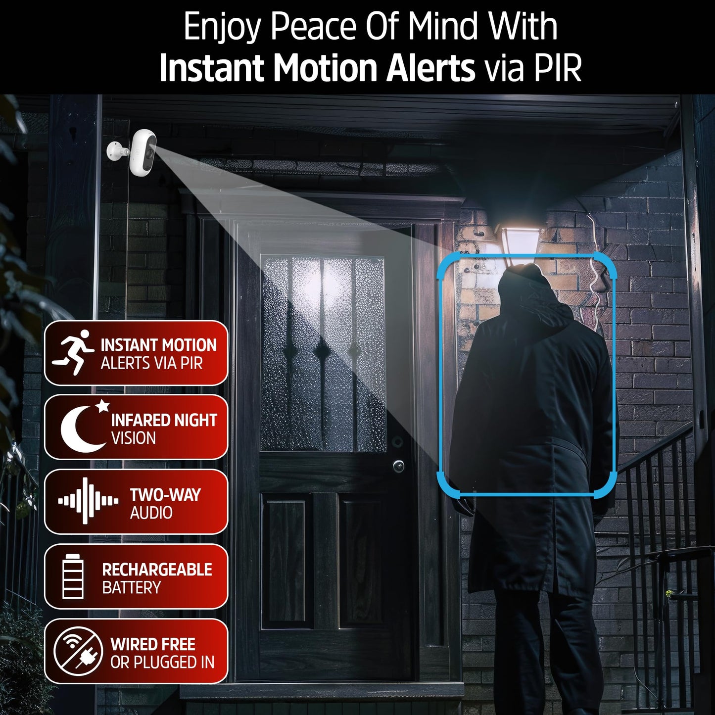 Energizer Smart 2K Outdoor Battery Security Camera, Wireless, Rechargeable, Weather-Resistant, Live View, 2-Way Audio, Night Vision, Motion Alerts