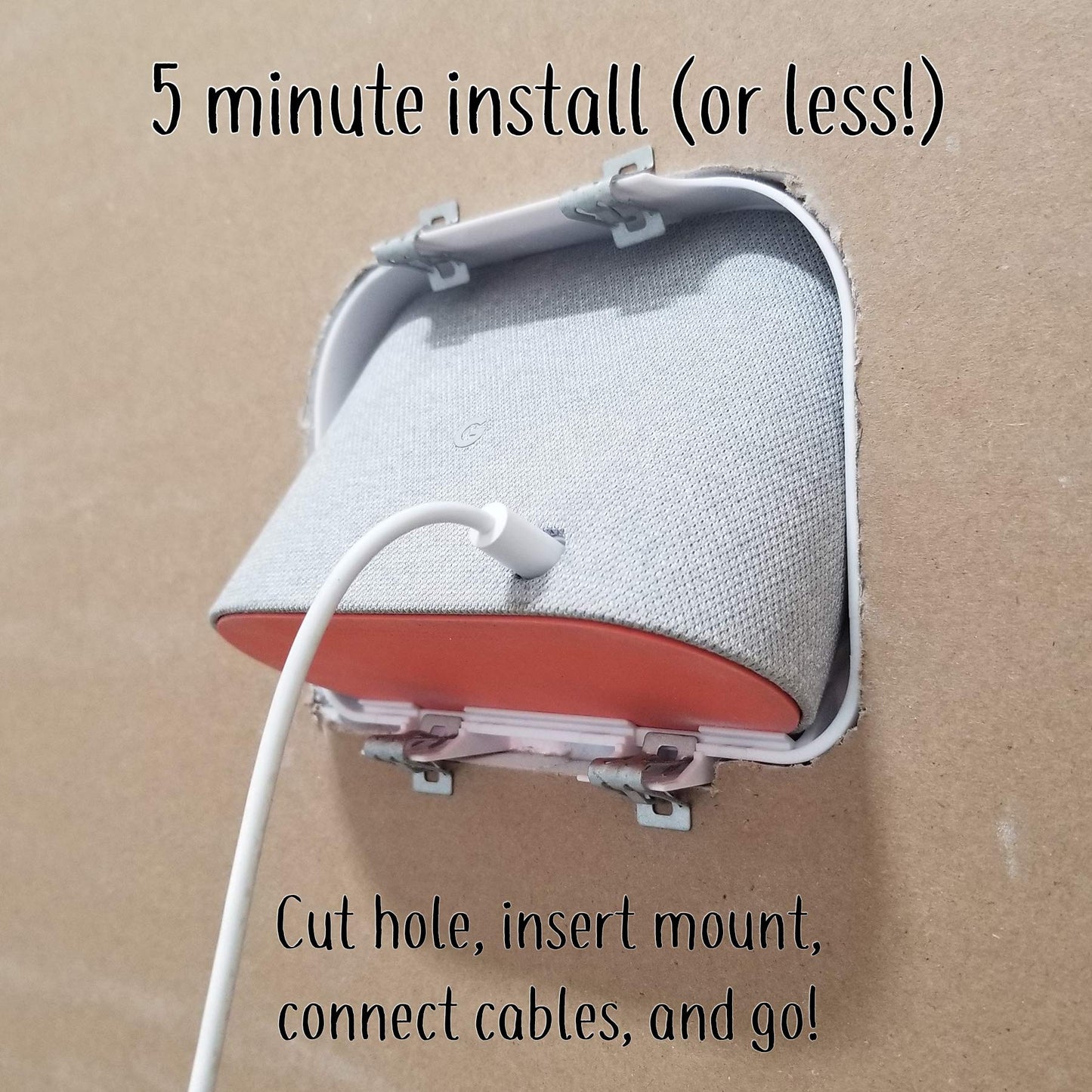 Mount Genie Simple Built-in Google Nest Hub Gen 2 Wall Mount [Does NOT FIT 2018 Gen 1]: The Perfect Smart Home Command Center | PoE Option Available |